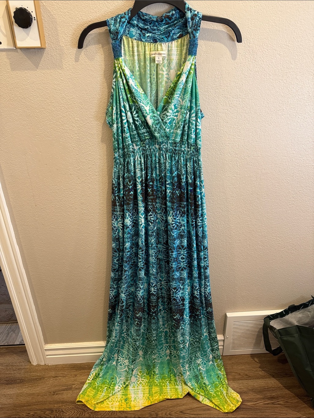 JohnPaulRichard Teal Blue Green Ombre Maxi Dress